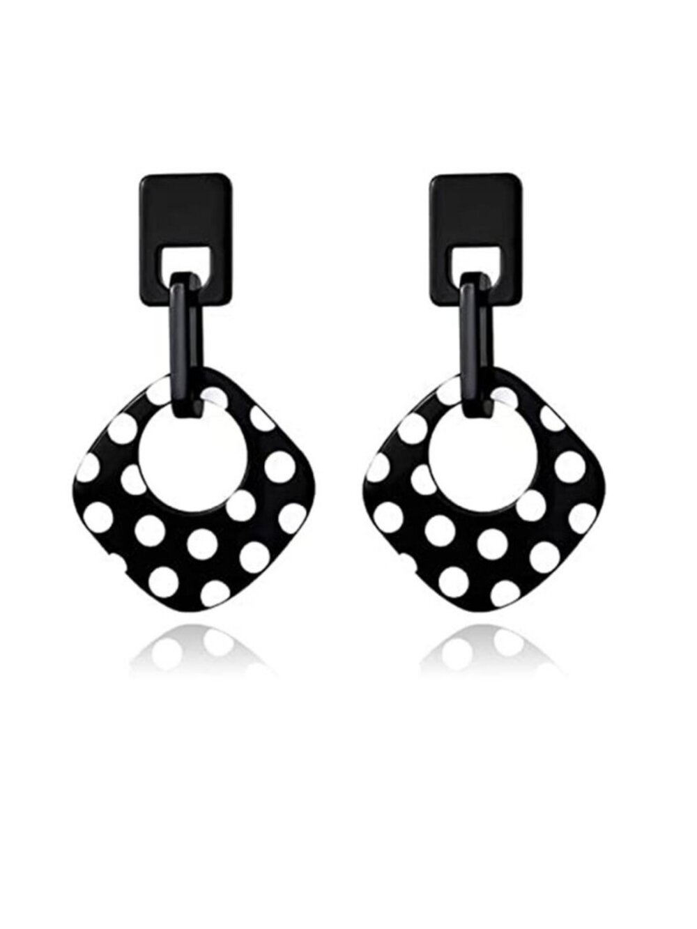 Exaggerated Geometry Earrings Acrylic Round Square Triangle Heart